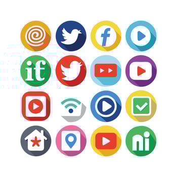 Social Media Icon Set Collection for Websites and Mobile Applications vector