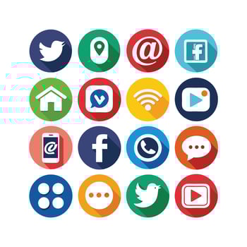 Social Media Icon Set Collection for Websites and Mobile Applications vector