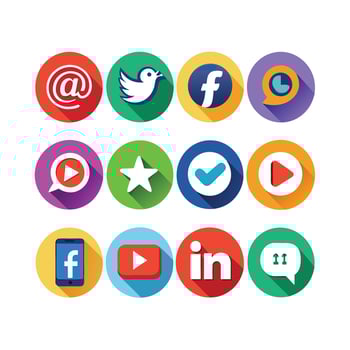 Social Media Icon Set Collection for Websites and Mobile Applications vector