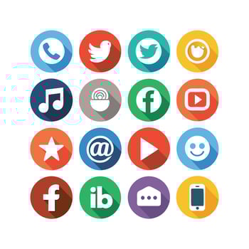 Social Media Icon Set Collection for Websites and Mobile Applications vector