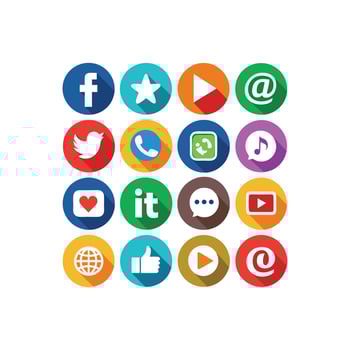 Social Media Icon Set Collection for Websites and Mobile Applications vector