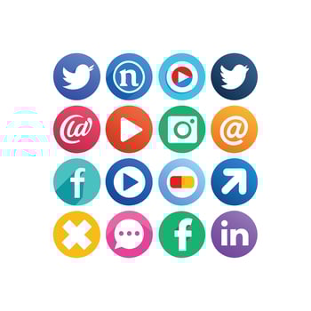 Social Media Icon Set Collection for Websites and Mobile Applications vector