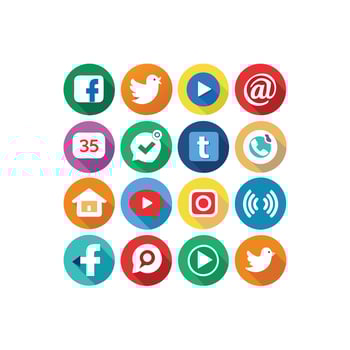 Social Media Icon Set Collection for Websites and Mobile Applications vector