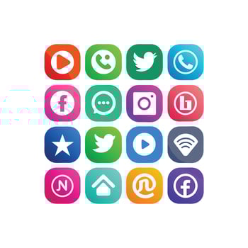 Social Media Icon Set Collection for Websites and Mobile Applications vector