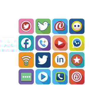 Social Media Icon Set Collection for Websites and Mobile Applications vector