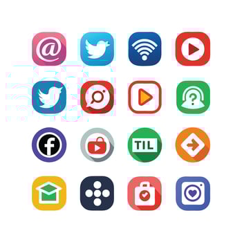 Social Media Icon Set Collection for Websites and Mobile Applications vector