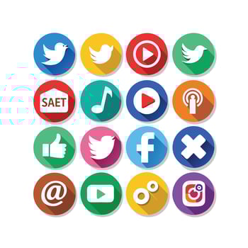 Social Media Icon Set Collection for Websites and Mobile Applications vector