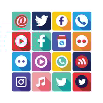 Social Media Icon Set Collection for Websites and Mobile Applications vector