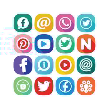 Social Media Icon Set Collection for Websites and Mobile Applications vector
