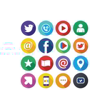 Social Media Icon Set Collection for Websites and Mobile Applications vector