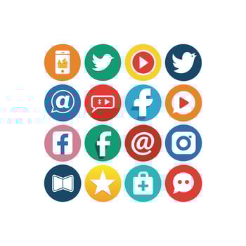 Social Media Icon Set Collection for Websites and Mobile Applications vector