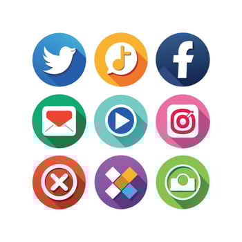 Social Media Icon Set Collection for Websites and Mobile Applications vector