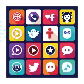 Social Media Icon Set Collection for Websites and Mobile Applications vector
