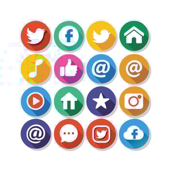 Social Media Icon Set Collection for Websites and Mobile Applications vector