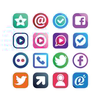 Social Media Icon Set Collection for Websites and Mobile Applications vector