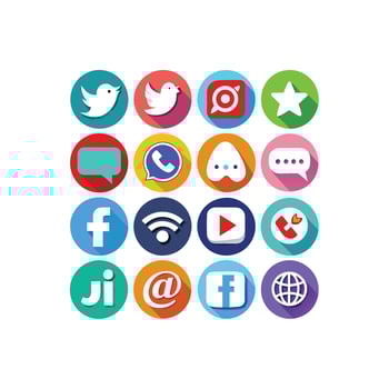 Social Media Icon Set Collection for Websites and Mobile Applications vector
