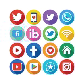 Social Media Icon Set Collection for Websites and Mobile Applications vector