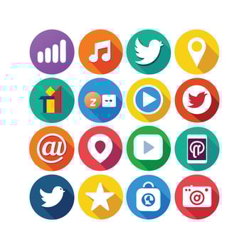 Social Media Icon Set Collection for Websites and Mobile Applications vector