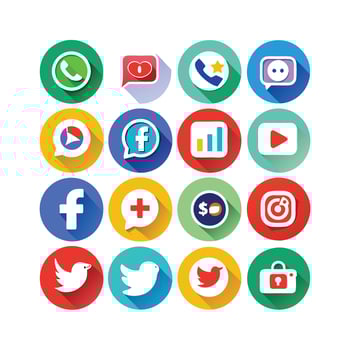 Social Media Icon Set Collection for Websites and Mobile Applications vector