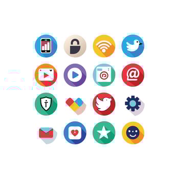 Social Media Icon Set Collection for Websites and Mobile Applications vector