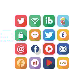 Social Media Icon Set Collection for Websites and Mobile Applications vector