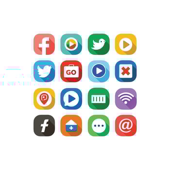 Social Media Icon Set Collection for Websites and Mobile Applications vector