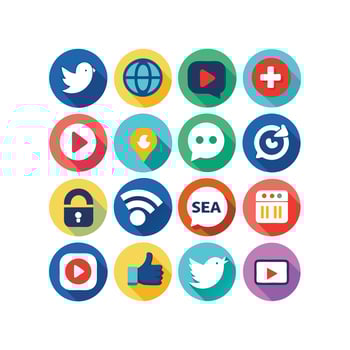 Social Media Icon Set Collection for Websites and Mobile Applications vector