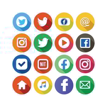 Social Media Icon Set Collection for Websites and Mobile Applications vector