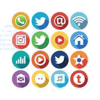 Social Media Icon Set Collection for Websites and Mobile Applications vector