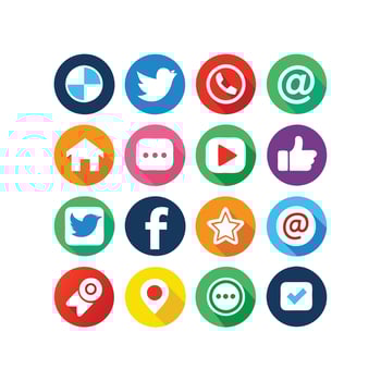Social Media Icon Set Collection for Websites and Mobile Applications vector