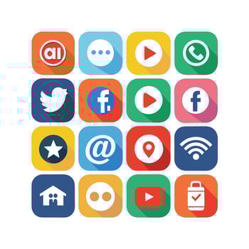 Social Media Icon Set Collection for Websites and Mobile Applications vector