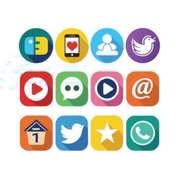 Social Media Icon Set Collection for Websites and Mobile Applications vector