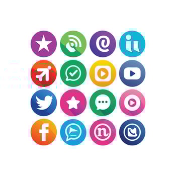 Social Media Icon Set Collection for Websites and Mobile Applications vector