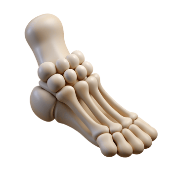 Human foot bones structure 3d icon on the transparent background png