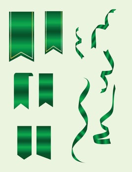 Royal Green Ribbons with dark Background vector