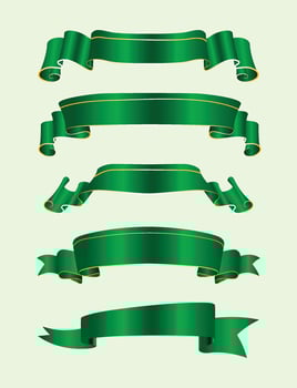 Royal Green Ribbons with dark Background vector