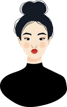 Portrait of young asian woman. vector