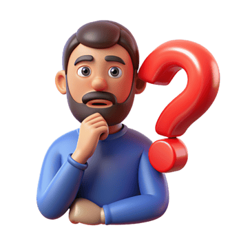 A man thinking about a question 3D photo png