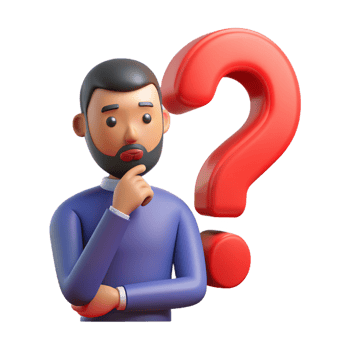 A man thinking about a question 3D photo png