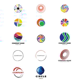 Set of Abstract Circle Icon Logo Design Template vector