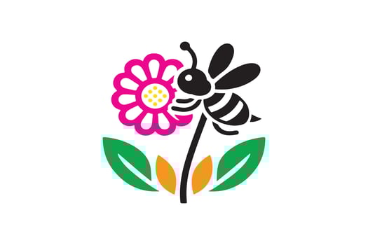 Bee Color style with white background vector