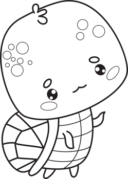 Cute outline turtle png
