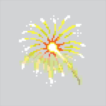 Pixel art illustration Fireworks. Pixelated Carnival Fireworks. Carnival Fireworks pixelated for the pixel art game and icon for website and game. old school retro. vector