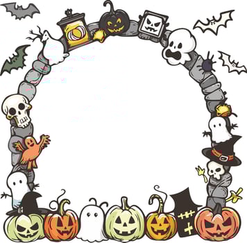 Happy Halloween Pencil Drawing Greeting Card vector