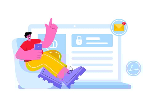 Email Service Illustration with File Correspondence Delivery, Electronic Mail Messaging, and Business Marketing in a Flat Cartoon Background vector