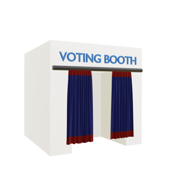 3 D illustration of voting booth icon png