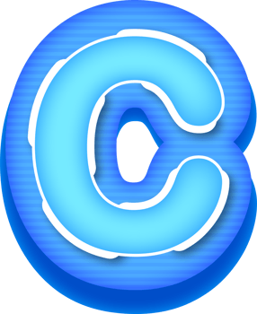 Letter C, Blue Tech Effect Alphabet png