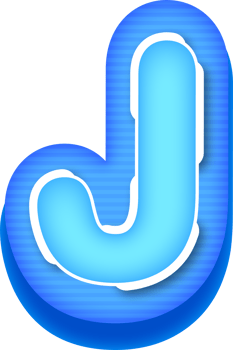 Letter J, Blue Tech Effect Alphabet png
