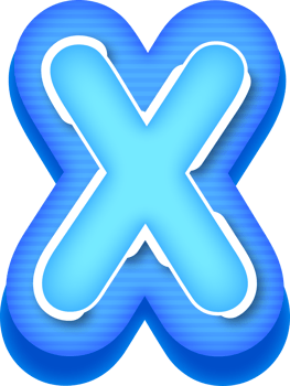Letter X, Blue Tech Effect Alphabet png