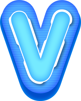 Letter V, Blue Tech Effect Alphabet png